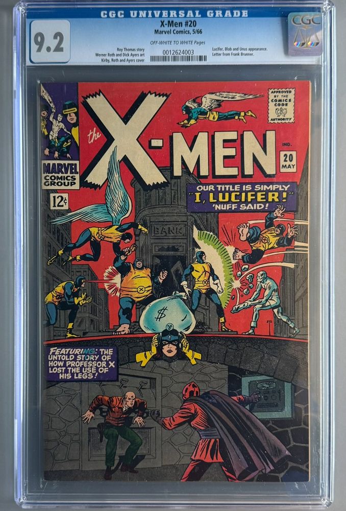 X-Men #20 CGC 9.2 front cover and CGC label