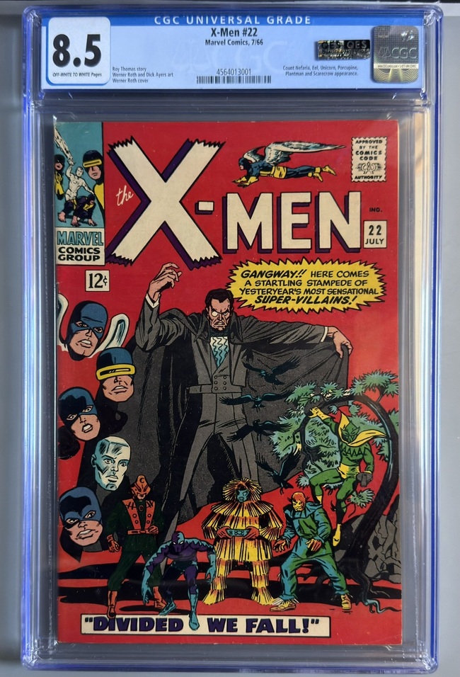 X-Men #22 CGC 8.5 front cover and CGC label