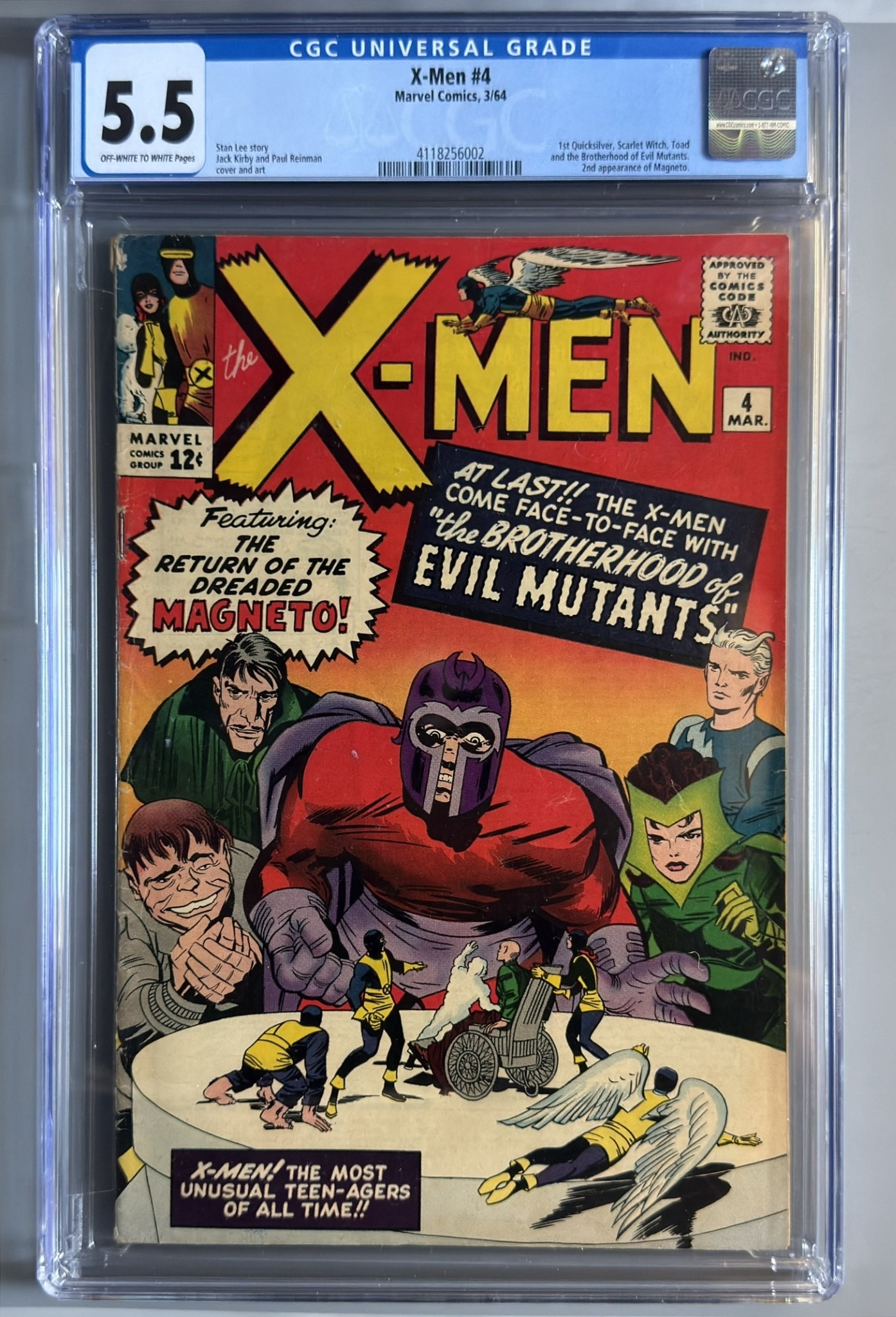X-Men #4 CGC 5.5 front cover and CGC label