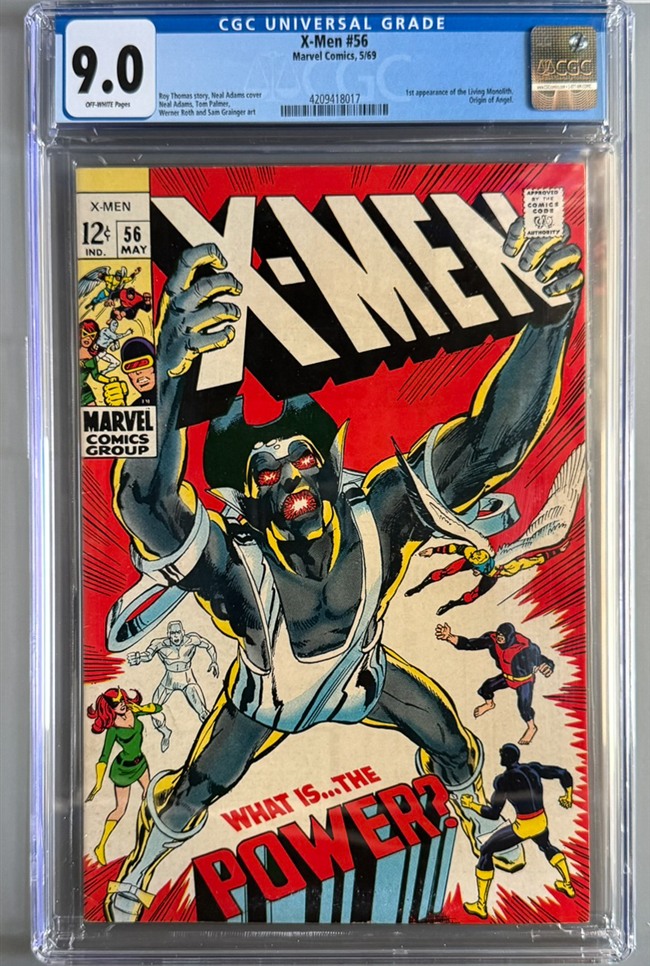 X-Men #56 CGC 9.0 Off-White Pages front cover and CGC label