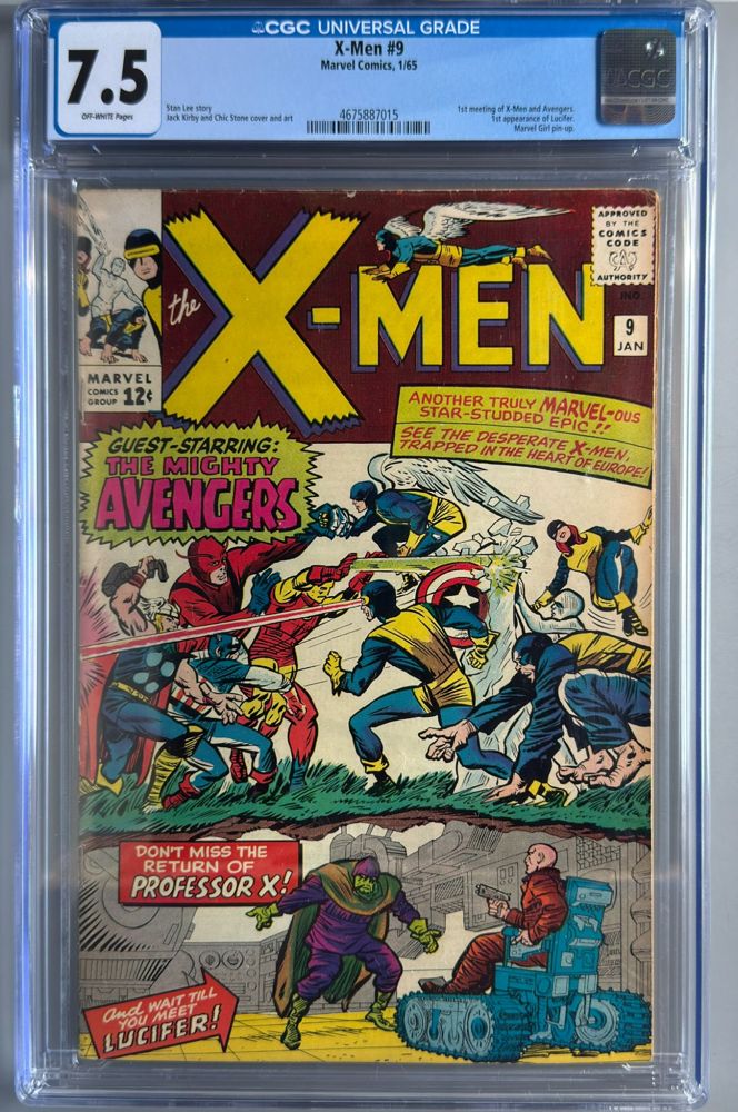 X-Men #9 CGC 7.5 front cover and CGC label