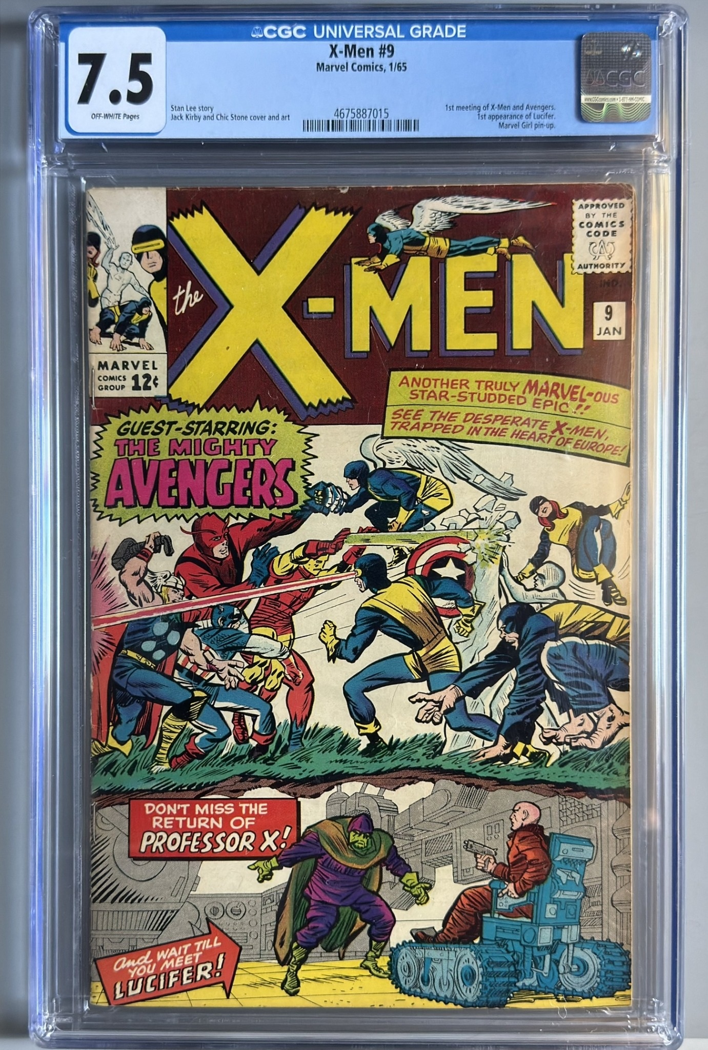 X-Men #9 CGC 7.5 front cover and CGC label